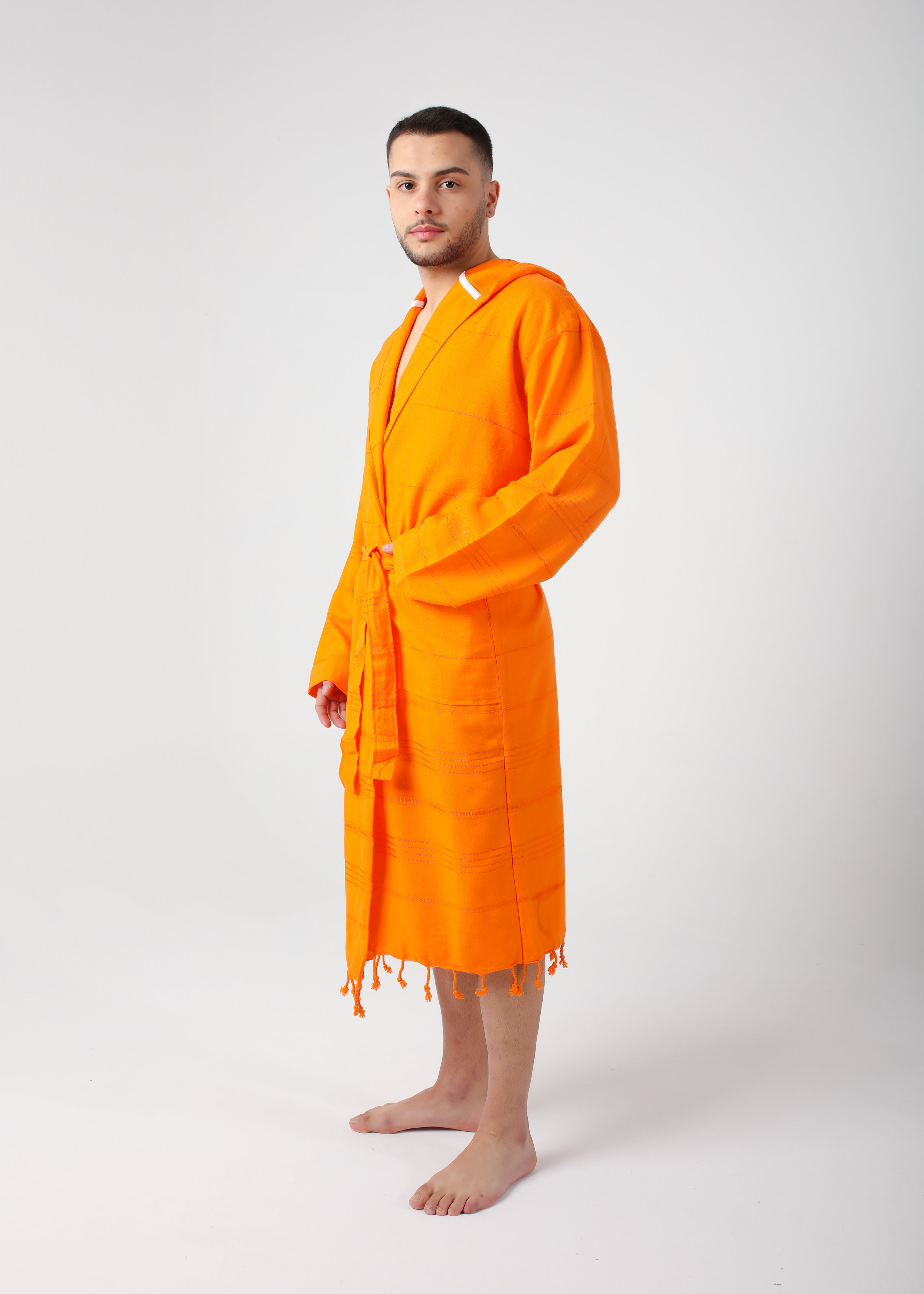 Symple Stuff Zainab Lightweight Hooded Cotton Robe for Men and Women Turkish Cotton Bathrobe Unisex Dressing Gown Wayfair